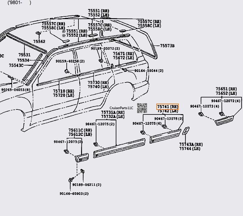 Exterior Trim CruiserParts, Toyota Landcruiser Parts Land Cruiser Parts